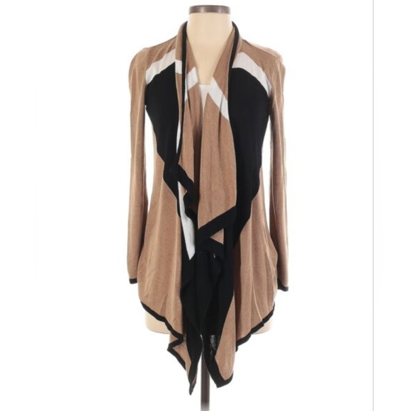 Inc Color Blocked Waterfall Open Cardigan - Picture 1 of 13